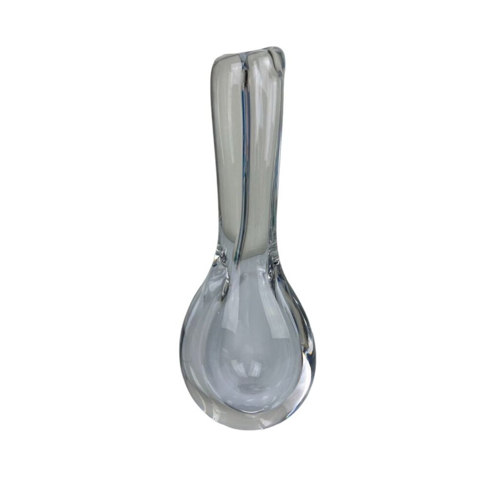 Vintage Kosta Boda Goran Warff Clear Raindrop Art Glass Vase Sweden 47800 Decor